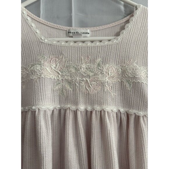 Vintage 1980s Miss Elaine‎ Pink Floral Grandma Nightgown Nightie Modest Small - Picture 2 of 4